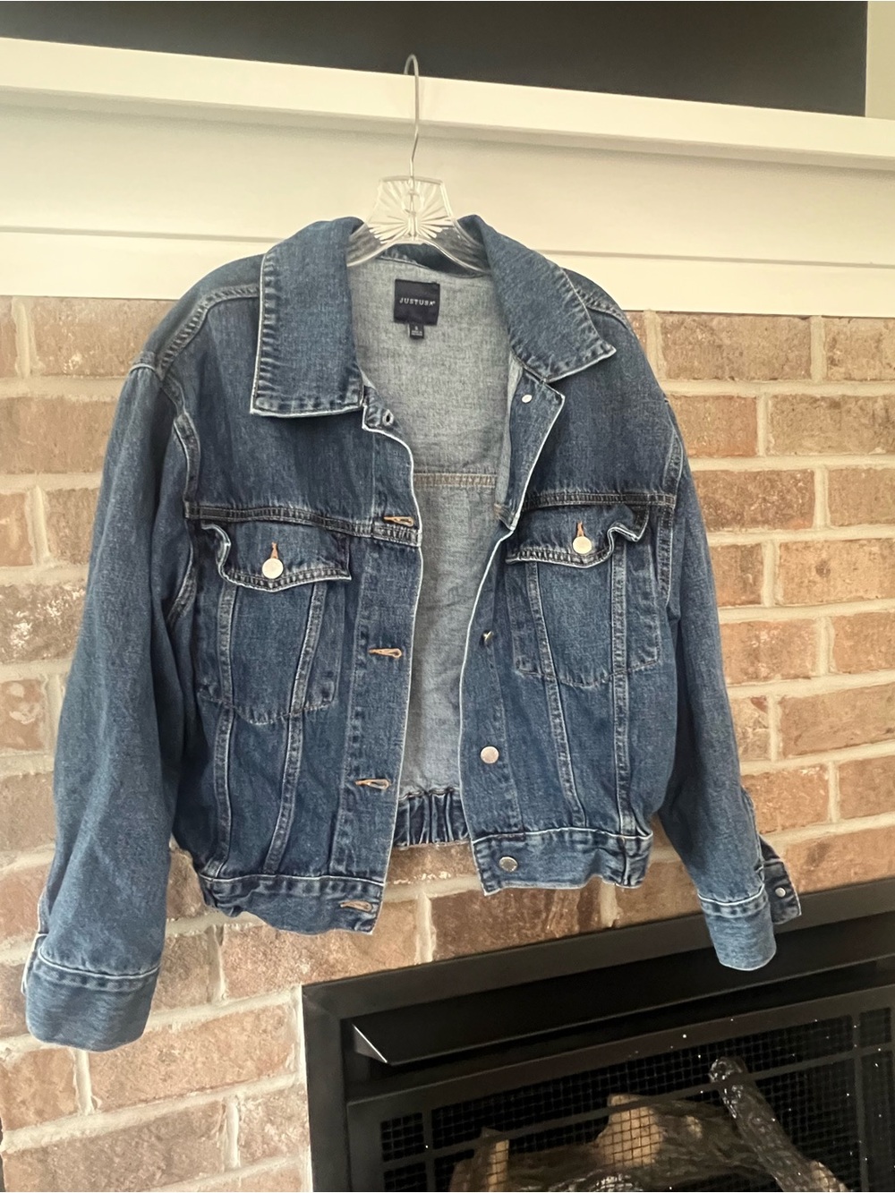 Just USA Medium Blue Denim Jacket with Button Front